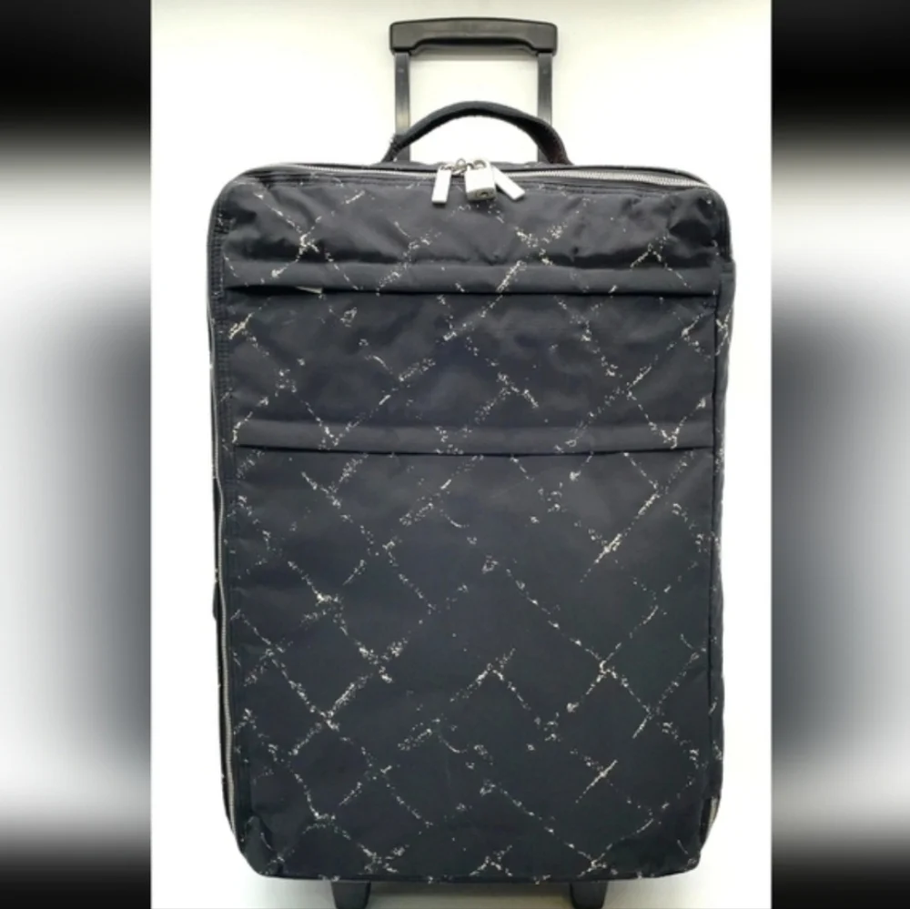 CHANEL Old Travel Line Nylon Black Suitcase + Tote